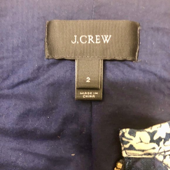 J. Crew Quilted Floral Indigo Jacket - Picture 2 of 3
